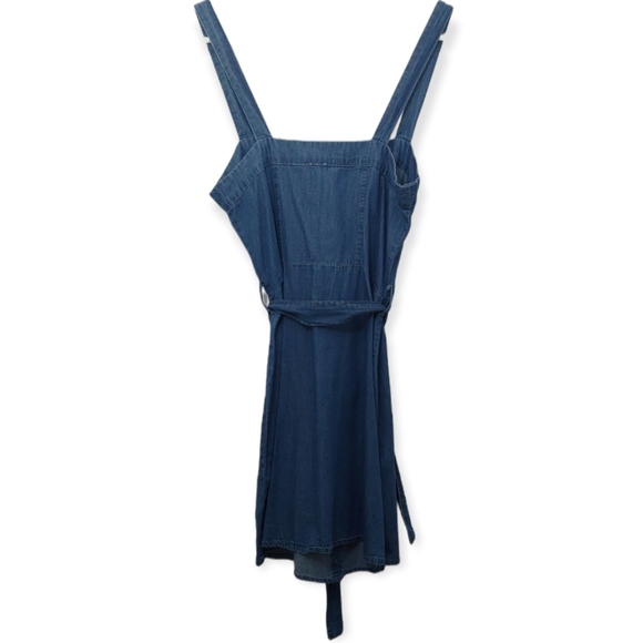 Tillys Sky and Sparrow Blue Button Up Tie Denim Dress Size Medium Cotton - Picture 3 of 8